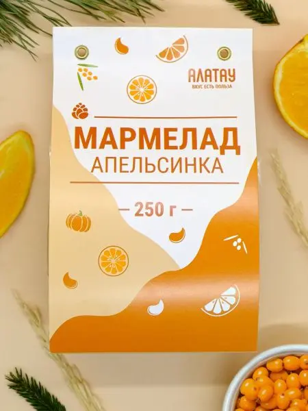 Мармелад фруктовый Апельсиновый, 250 гр Мармелад фруктовый Апельсиновый, 250 гр