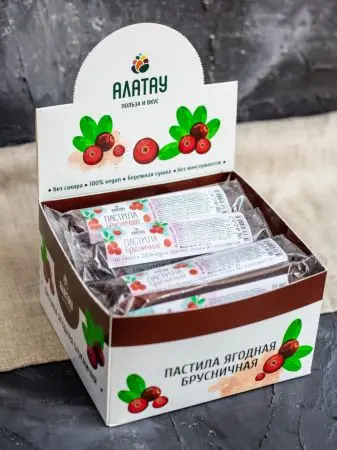 Пастила без сахара ягодная брусничная 900 гр Пастила без сахара ягодная брусничная 900 гр